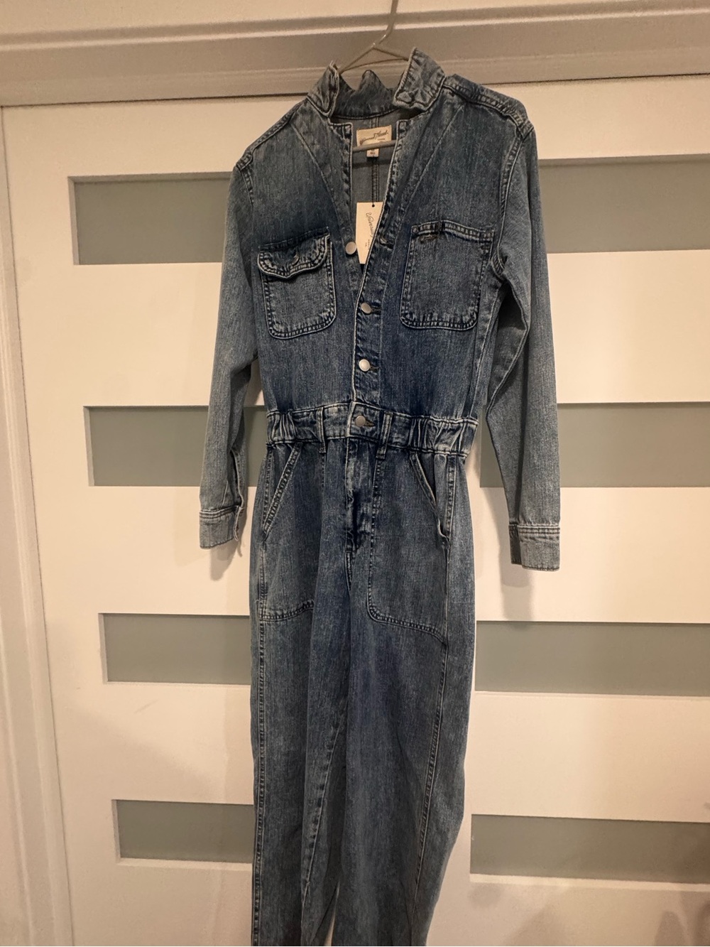Women's Long Sleeve Utility Baggy Denim Jumpsuit Size 4 - NWT!